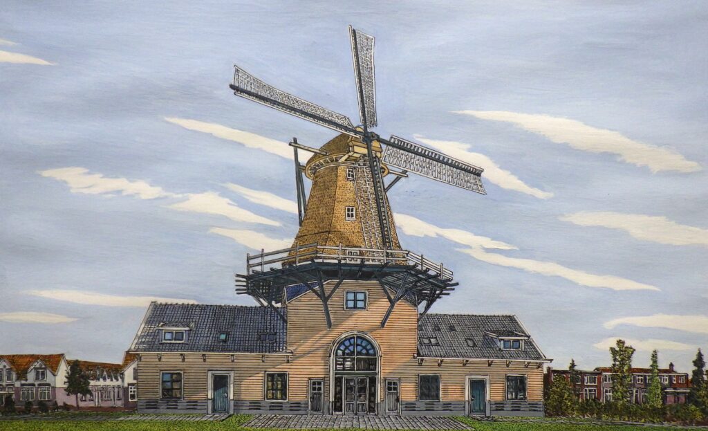Tekening-Kees-Momma-Molen-Den-Helder